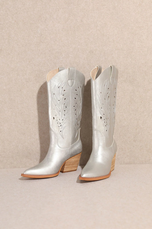 OLIVIA - SILVER BOOTS