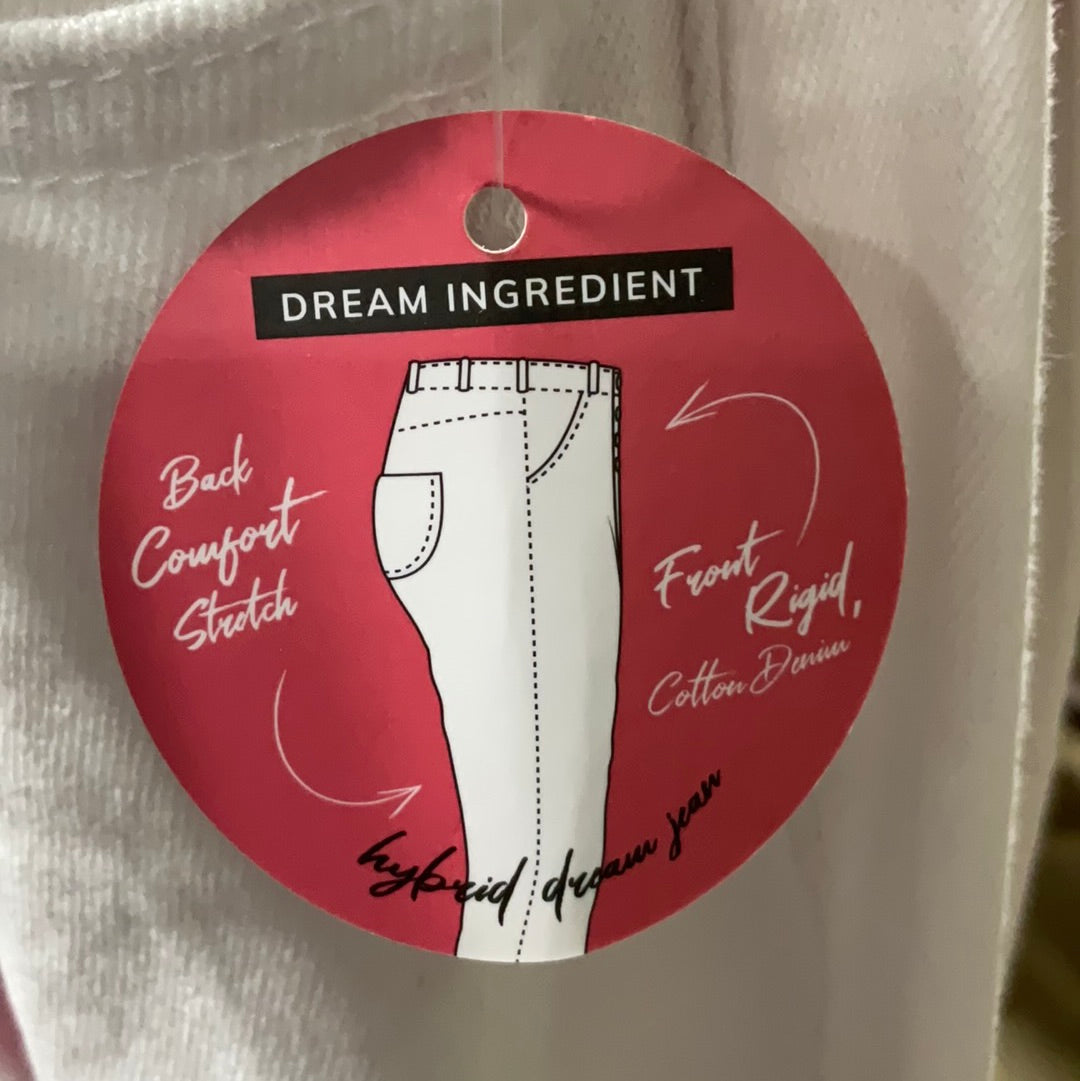 WHITE HIGH RISE MOM FIT JEAN