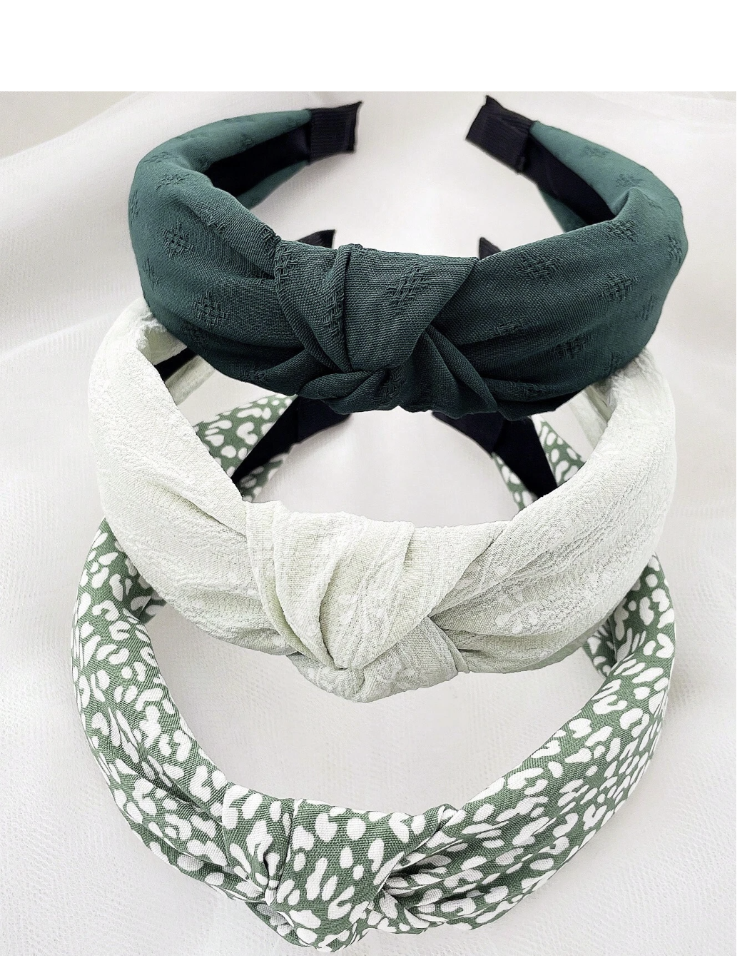 Women's Leopard & Solid Color Wide Headbands With Knots (Sold Individual)