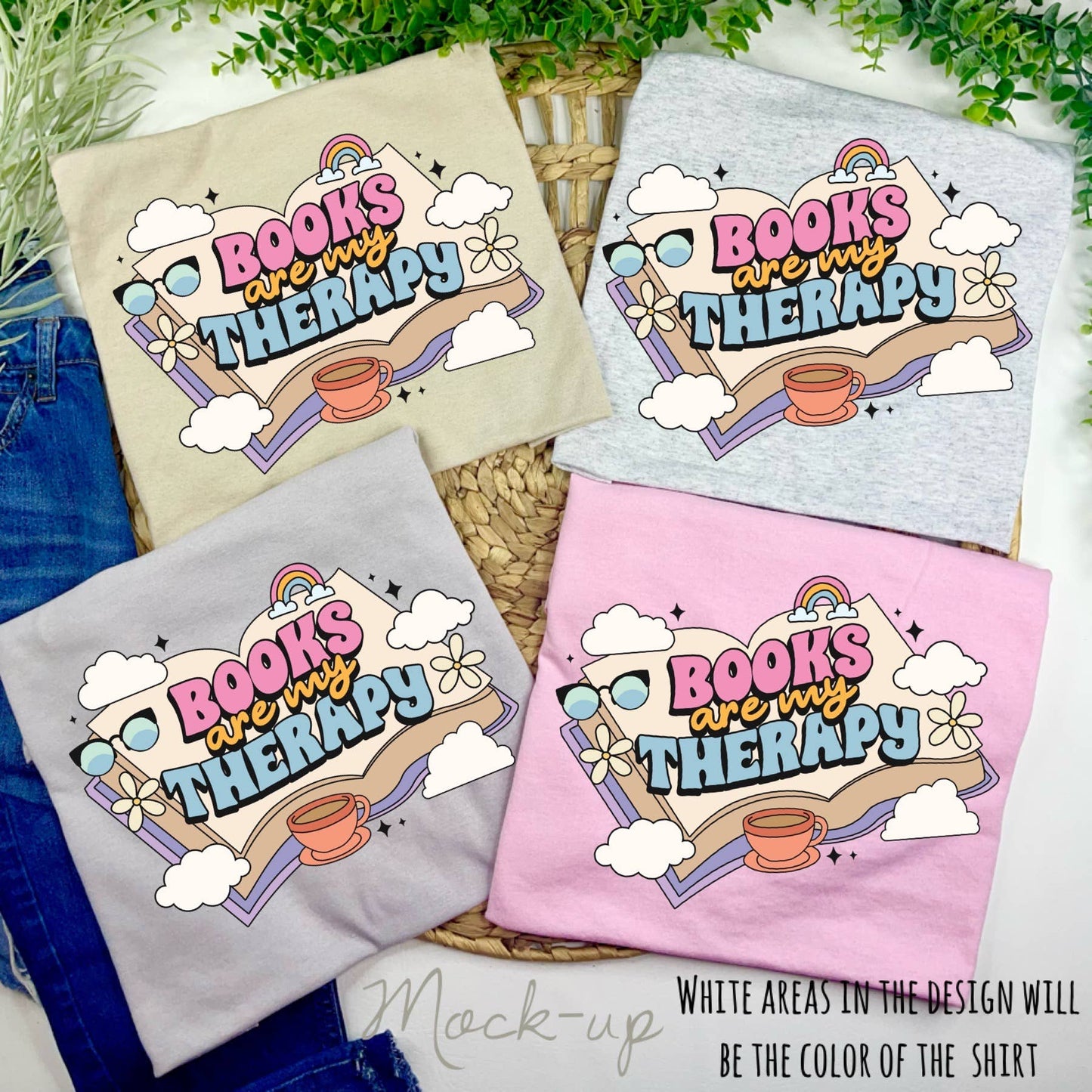 Books Are My Therapy (T-Shirt) PINK