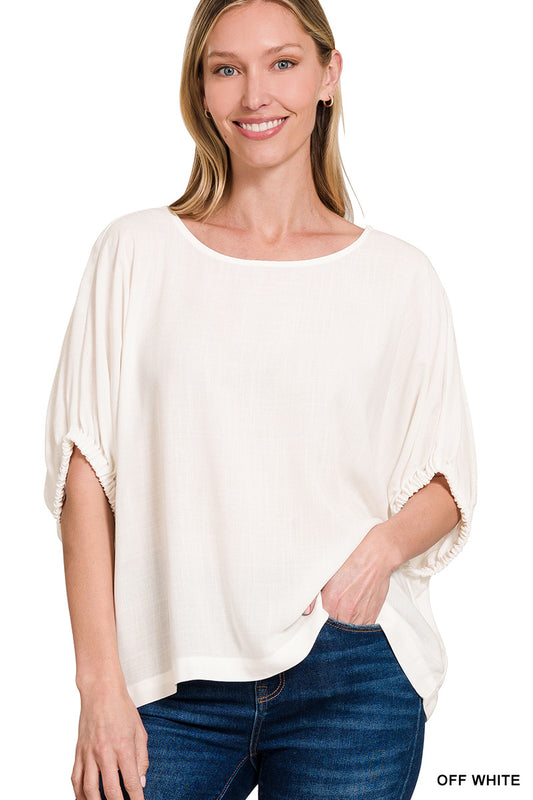 WOVEN OVERSIZED BOXY TOP