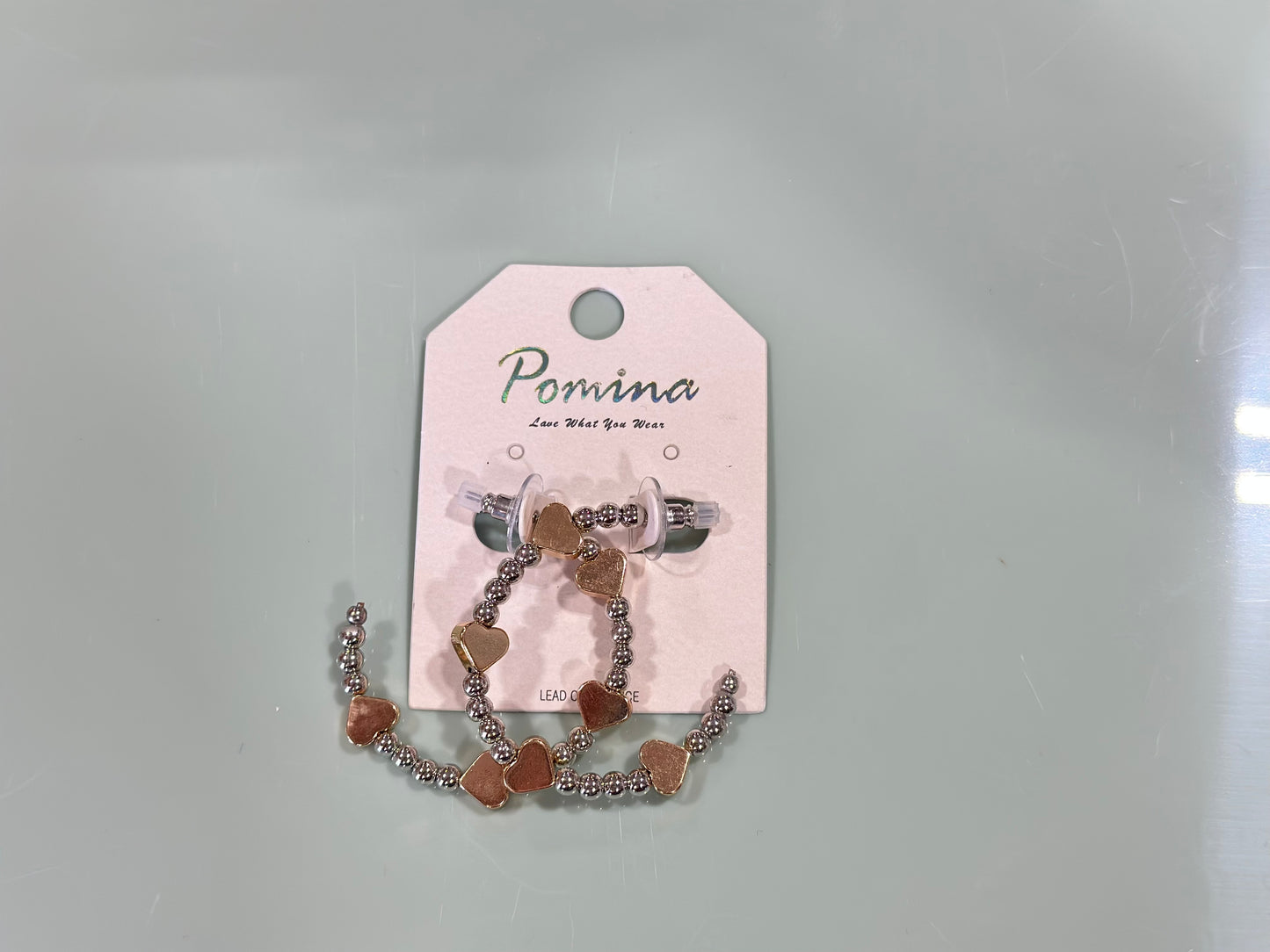 Heart bead hoop earrings