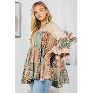 Artistic Fusion: Overdyed Jhabla Top with Rayon Embroidery