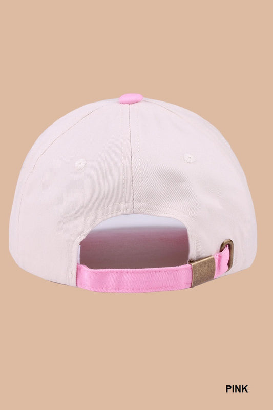 PINK MAMA TWO TONE CANVAS COTTON CAP