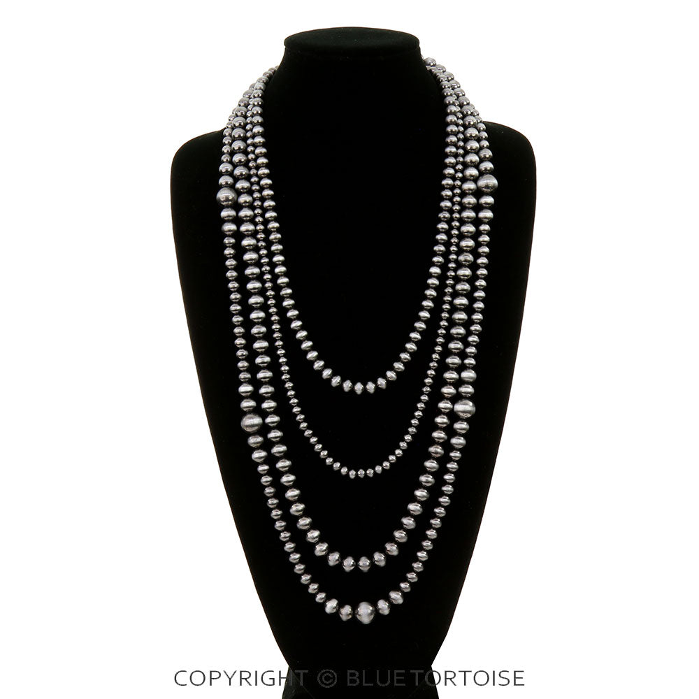 Navajo Style Pearl Multi-Strand Necklace