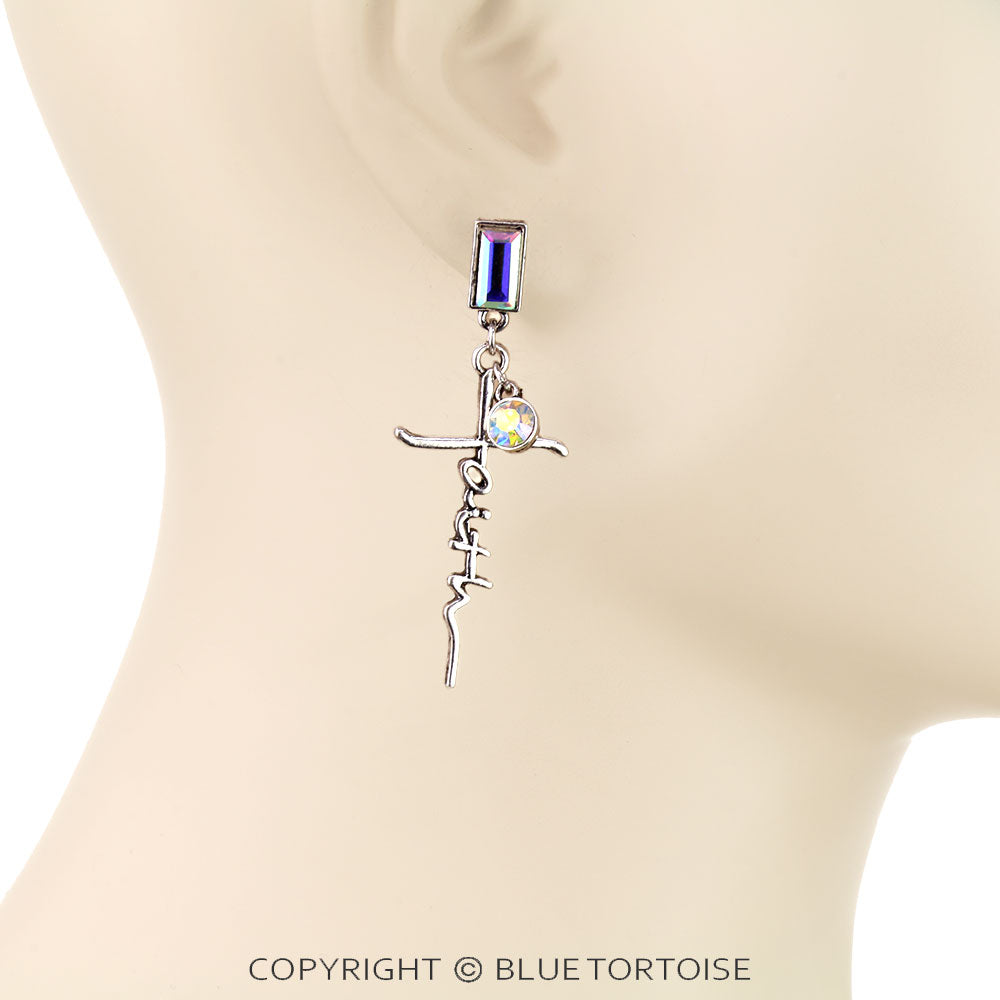 Western Faith Typography Stud Earrings