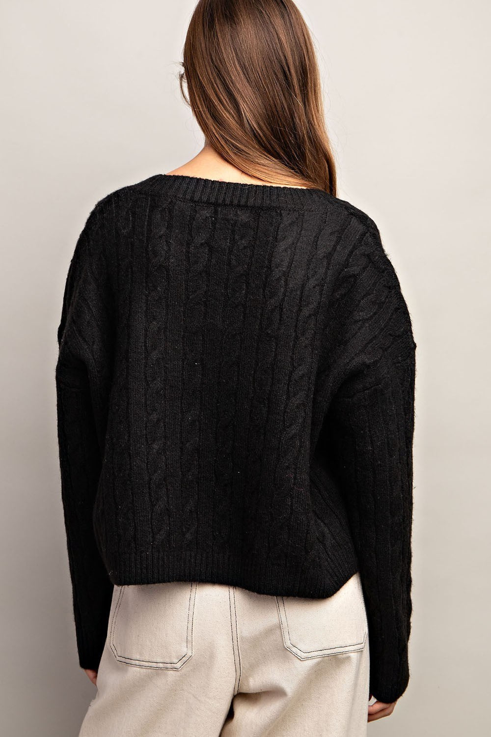 BEAUTIFUL V NECK TOP SMALL BLACK