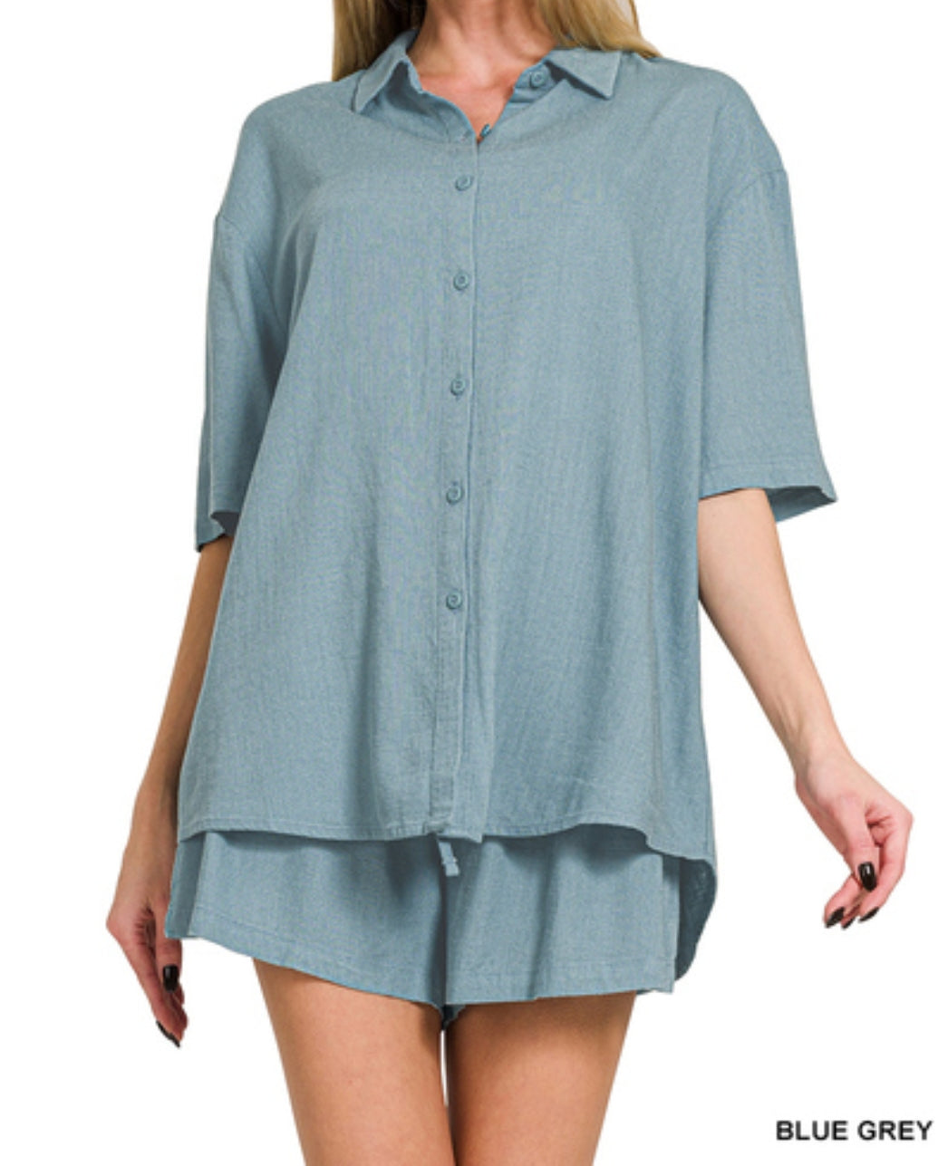 Linen short sleeve shirts & short pants set