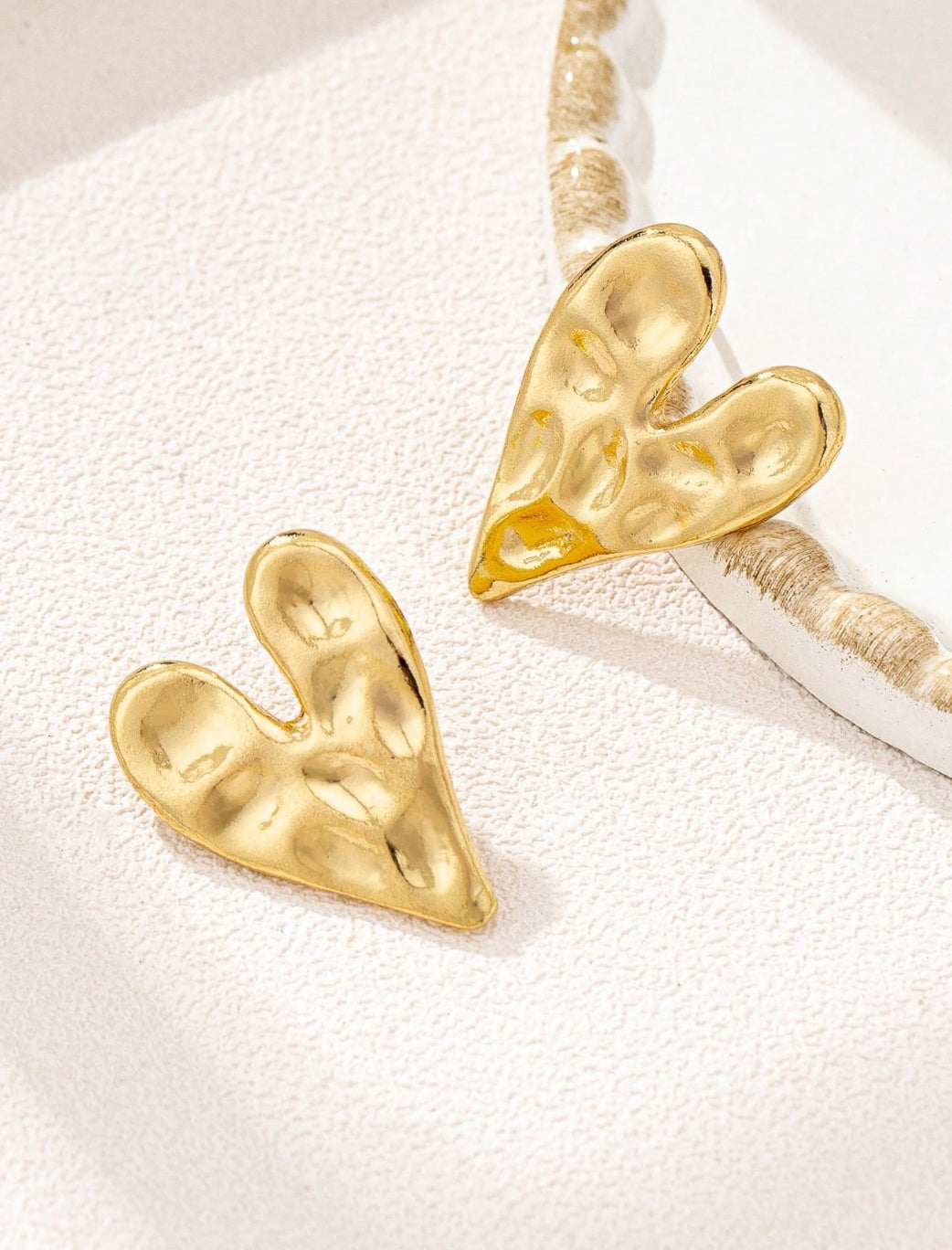 Print Heart Wrinkled Design Earrings