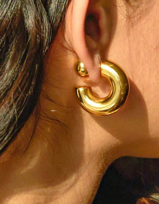 Bohemian Style Stainless Steel Baroque Design Earrings