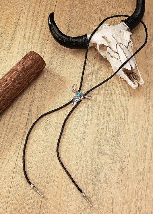 Western Leather Collar - Cow Head