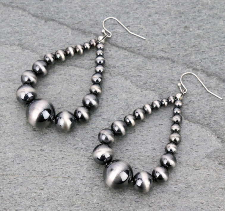 Navajo Style Pearl Dangle Earrings