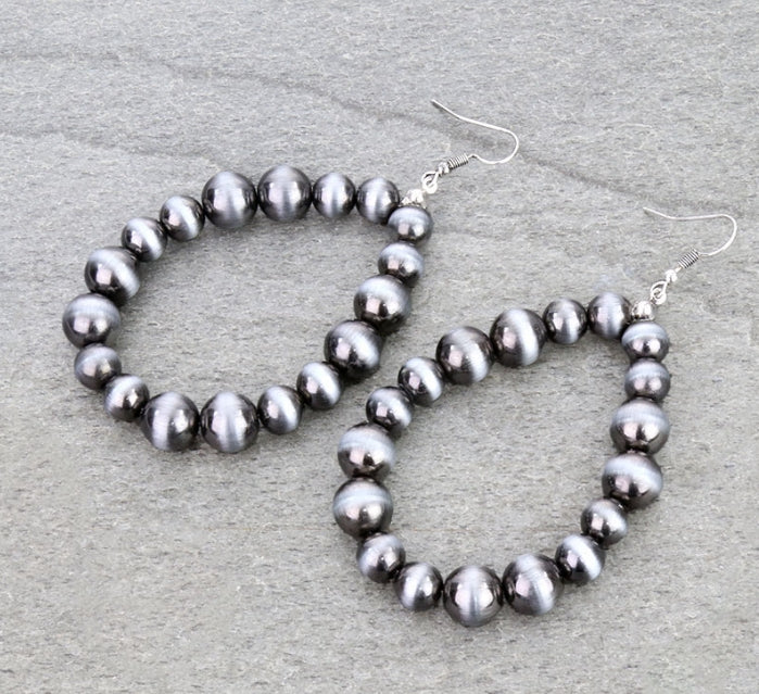 Navajo Style Pearl Dangle Earrings