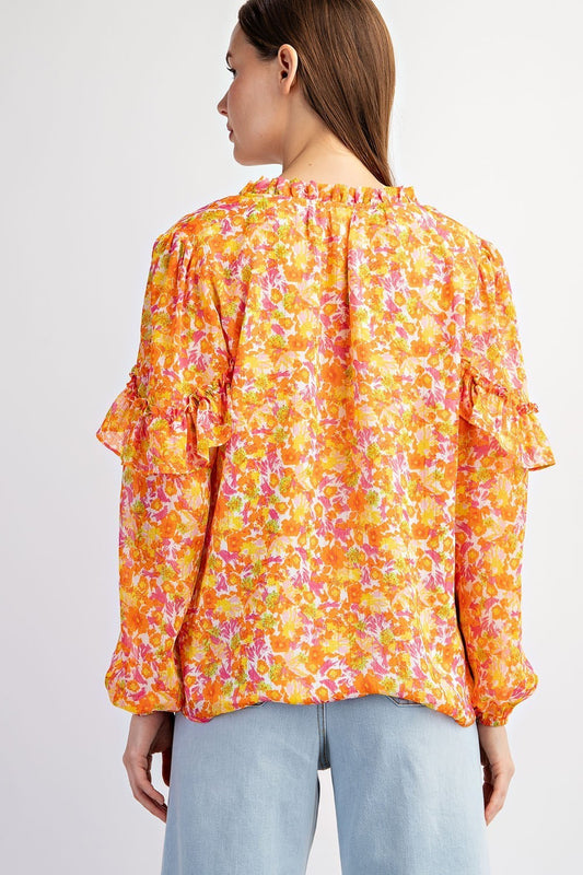 FLORAL PRINTED BLOUSE TOP