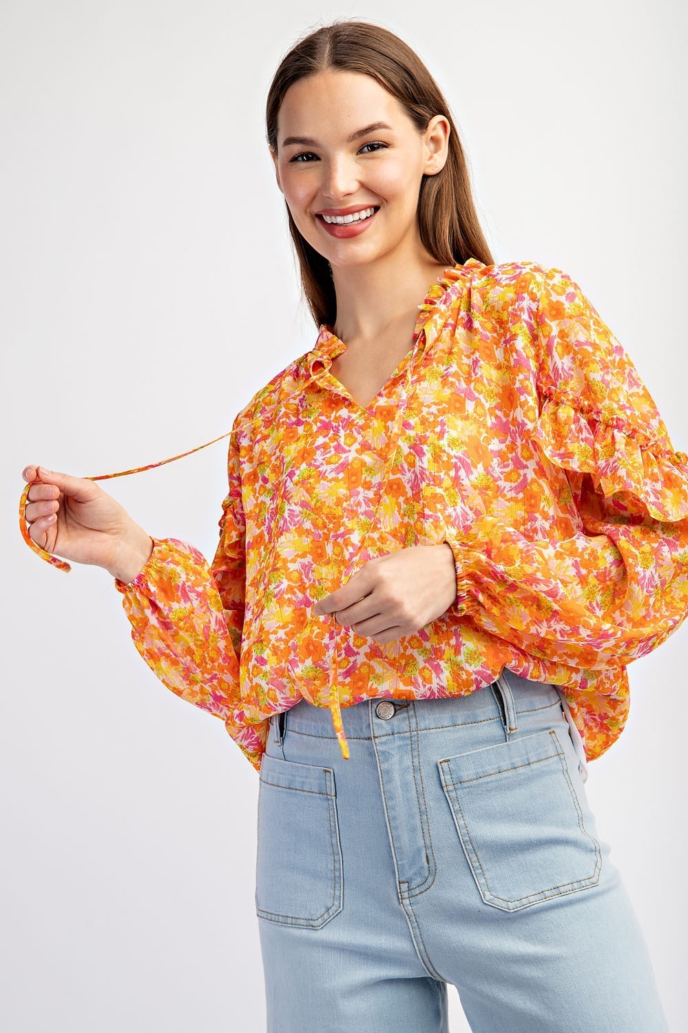 FLORAL PRINTED BLOUSE TOP