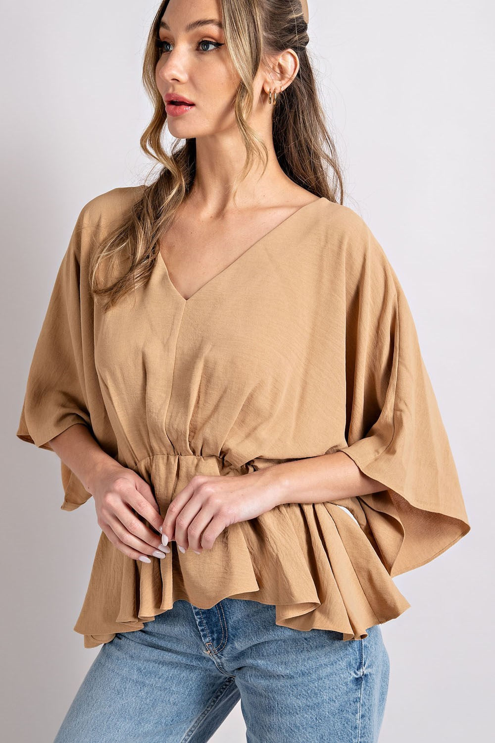 V NECK SHORT SLEEVE TOP