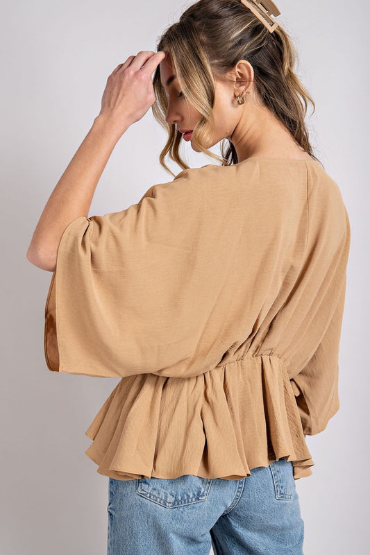 V NECK SHORT SLEEVE TOP