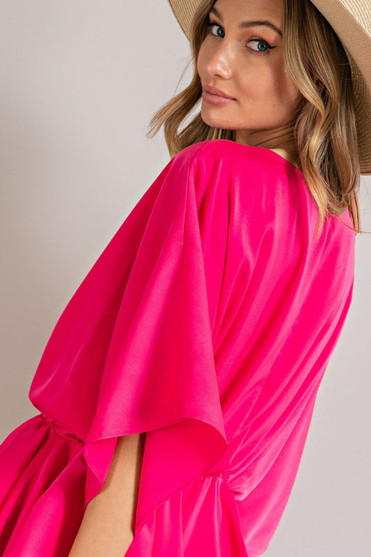 V-NECK SATIN BLOUSE TOP