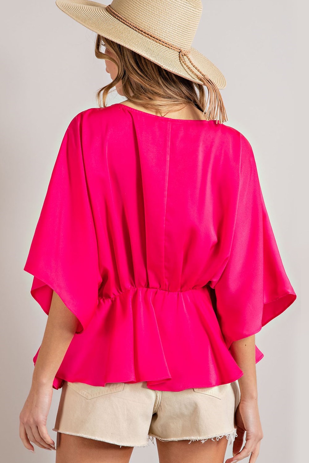 V-NECK SATIN BLOUSE TOP