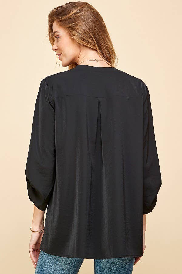 SPT5205. - WOMEN FRONT POCKET SOLID SLIT OPEN LOOSE FIT TOP CORAL