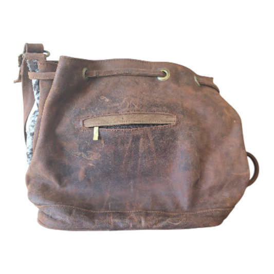 BROWN/WHITE COWHAIR HANDBAG - PRELOVE