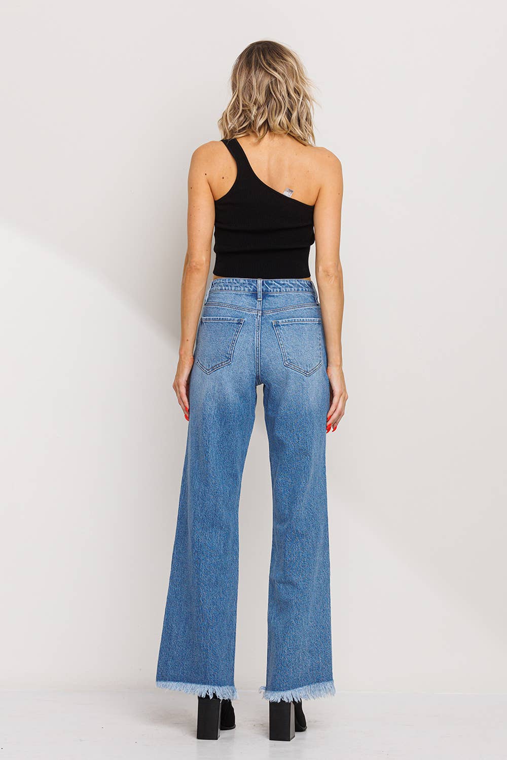 High Rise Wide Leg Jeans - Medium Wash