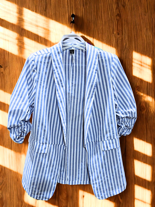 White and Blue Stripped Blazer