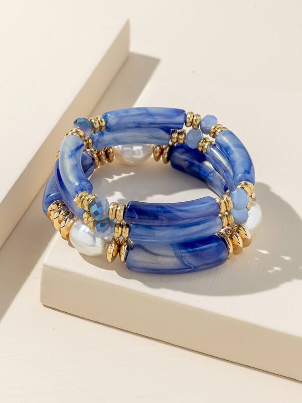 3pcs/set Faux Pearl Decor Bracelet