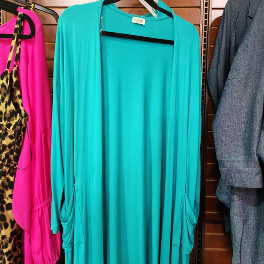TURQ. MED LENGHT CARDIGAN