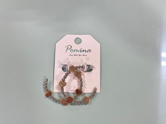 Heart bead hoop earrings