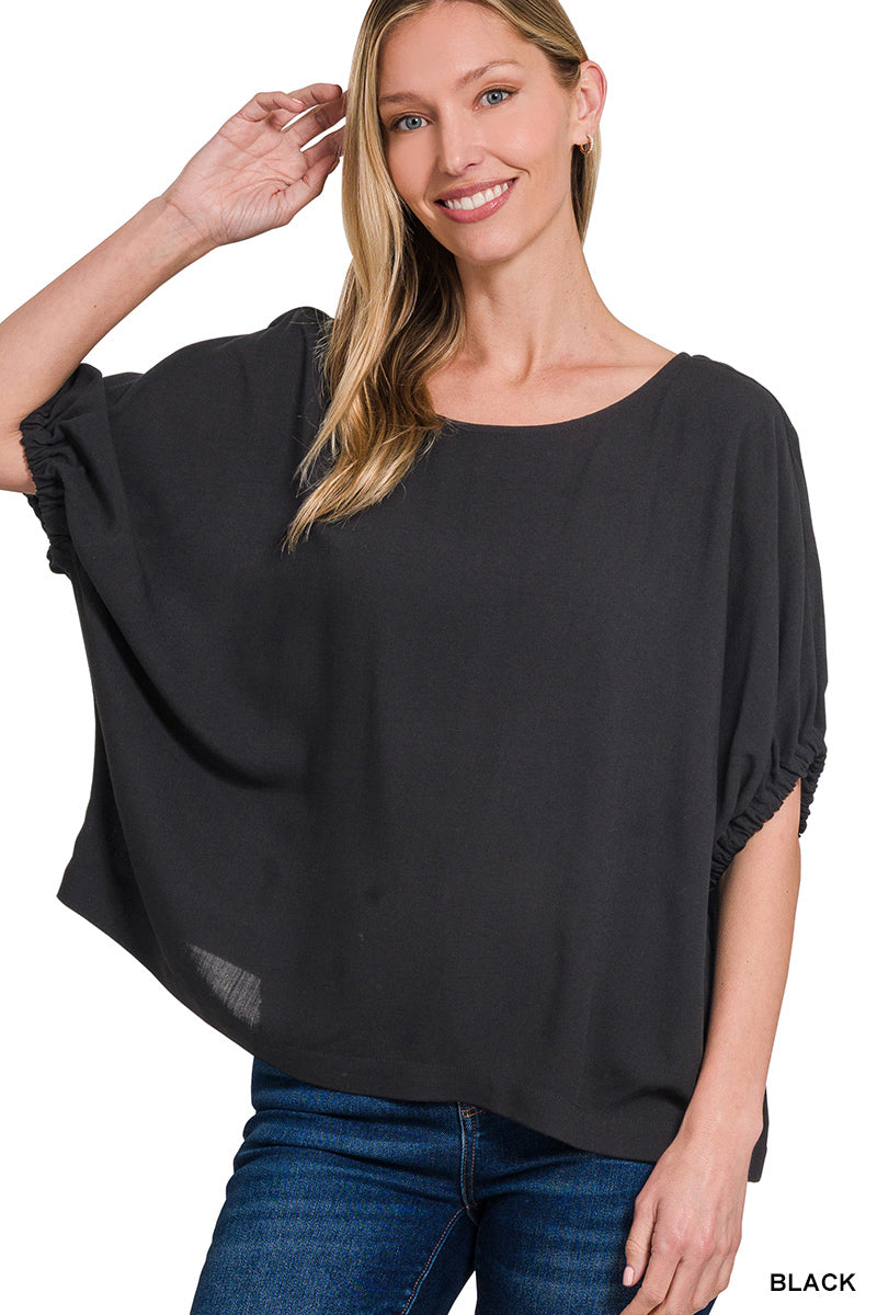 WOVEN OVERSIZED BOXY TOP