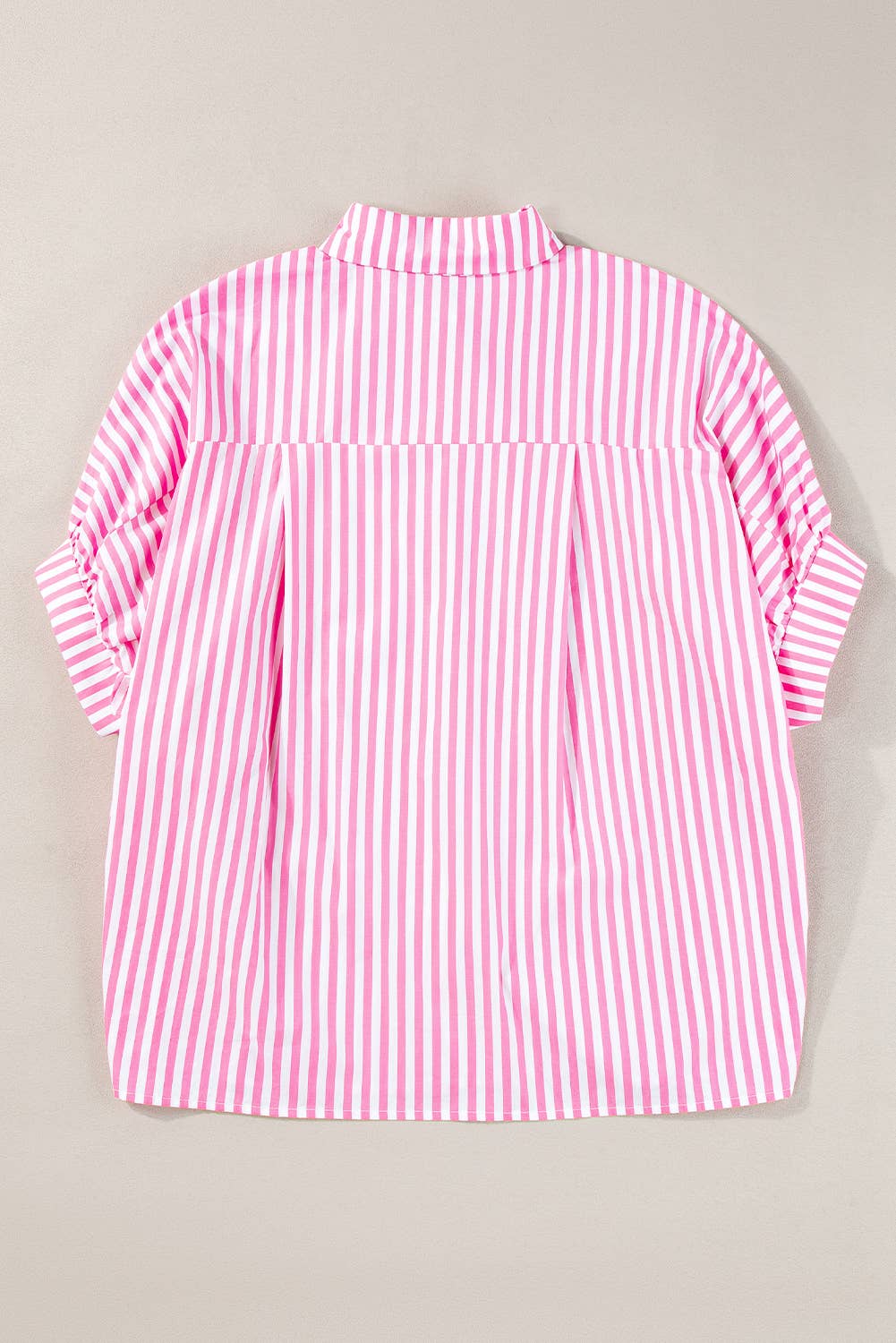 Women Stripe Print Dolman Half Sleeve Shirt | S-XL