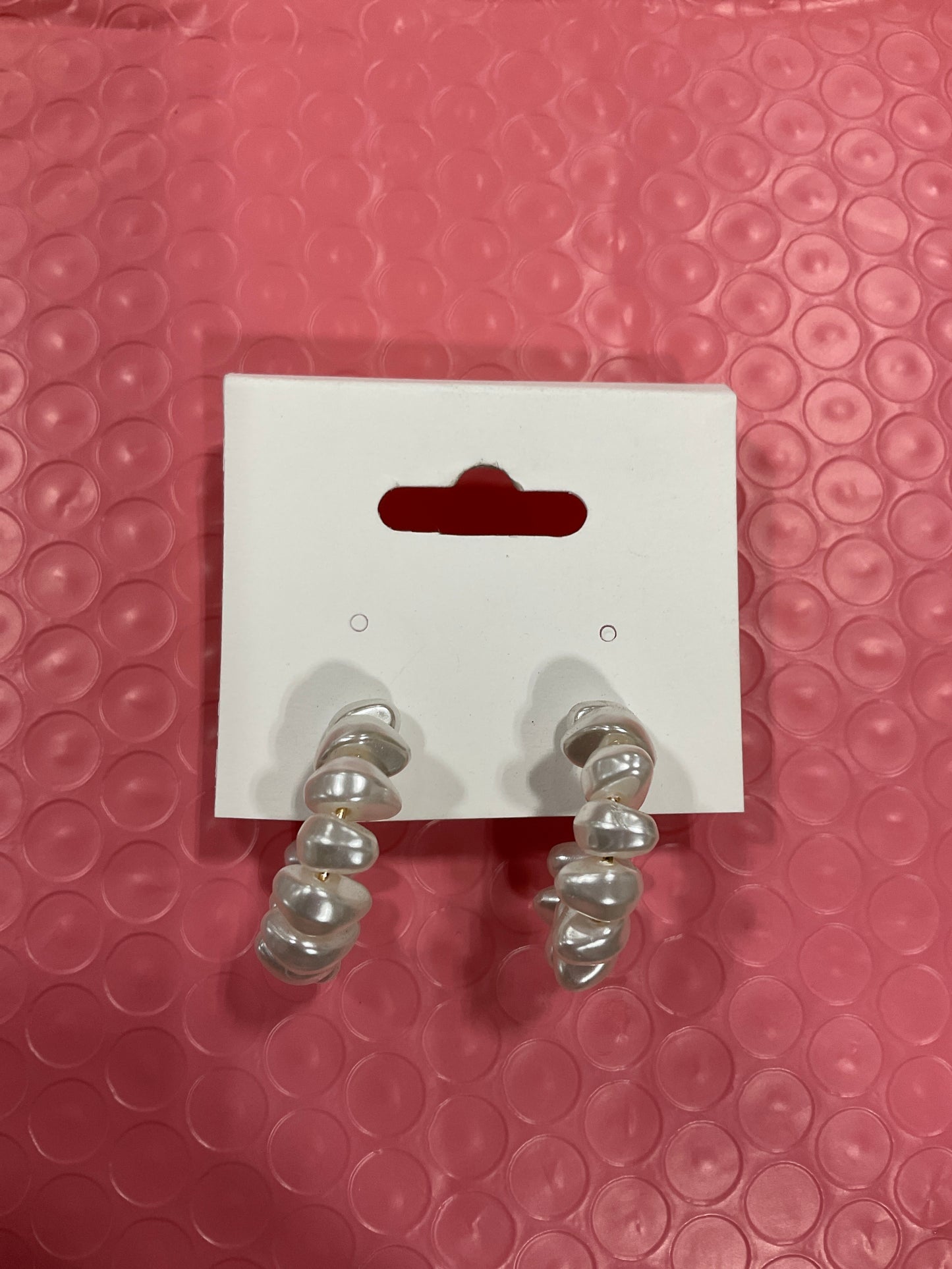 Faux Pearl Decor Circle Earrings