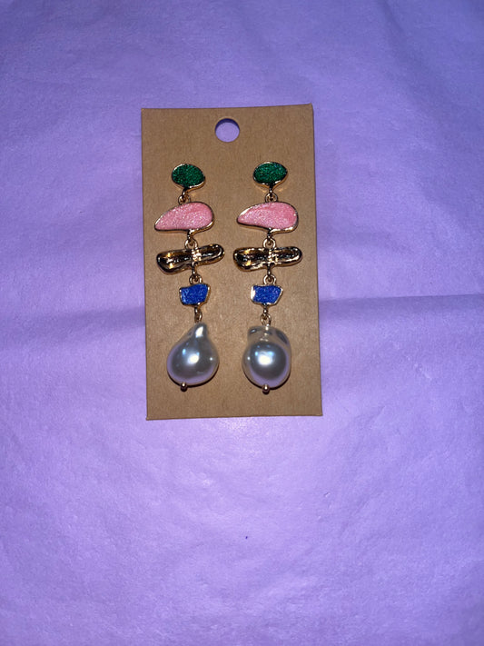 Colorful dangling earrings