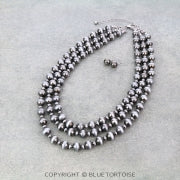 3 Navajo Style Pearl Layered Necklace Set