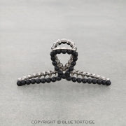 4.5" Stone Bead Hair Claw Clip - BLACK