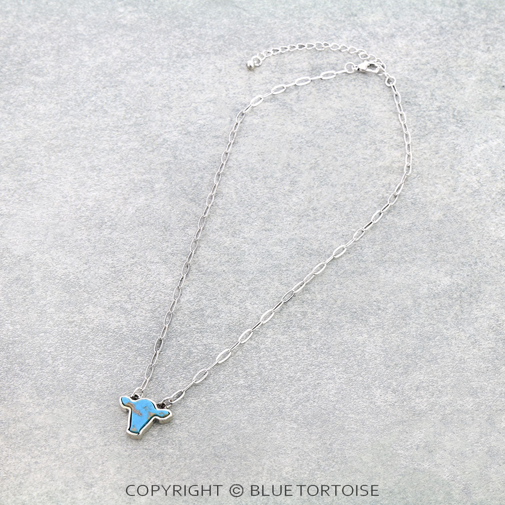 Cow Head Stone Necklace