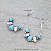 Western Teardrop Stone Dangle Earrings
