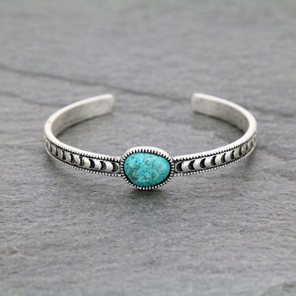 Natural Stone “C” Cuff Bracelet