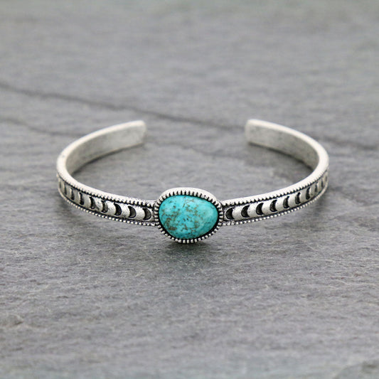 Natural Stone “C” Cuff Bracelet