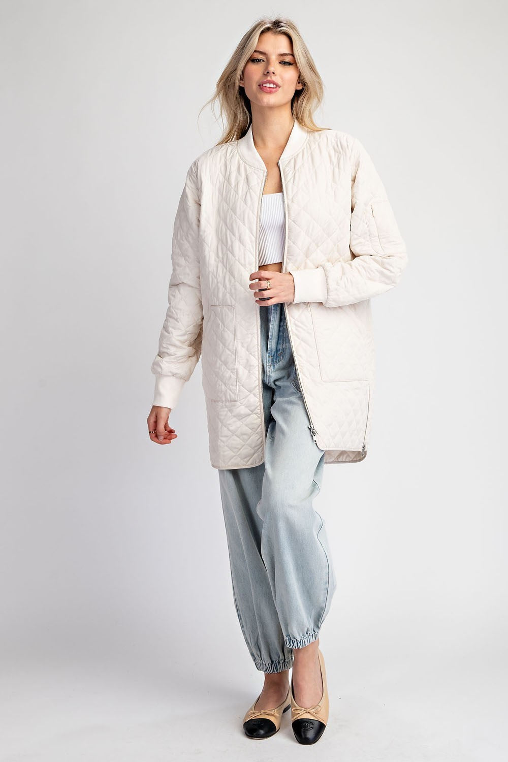 Textured Zip Up Jacket