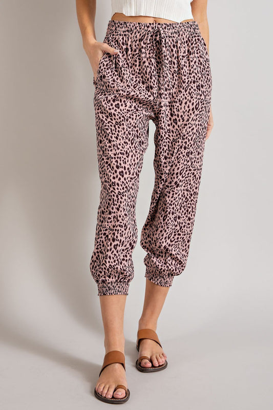 ANIMAL PRINT JOGGER PANTS