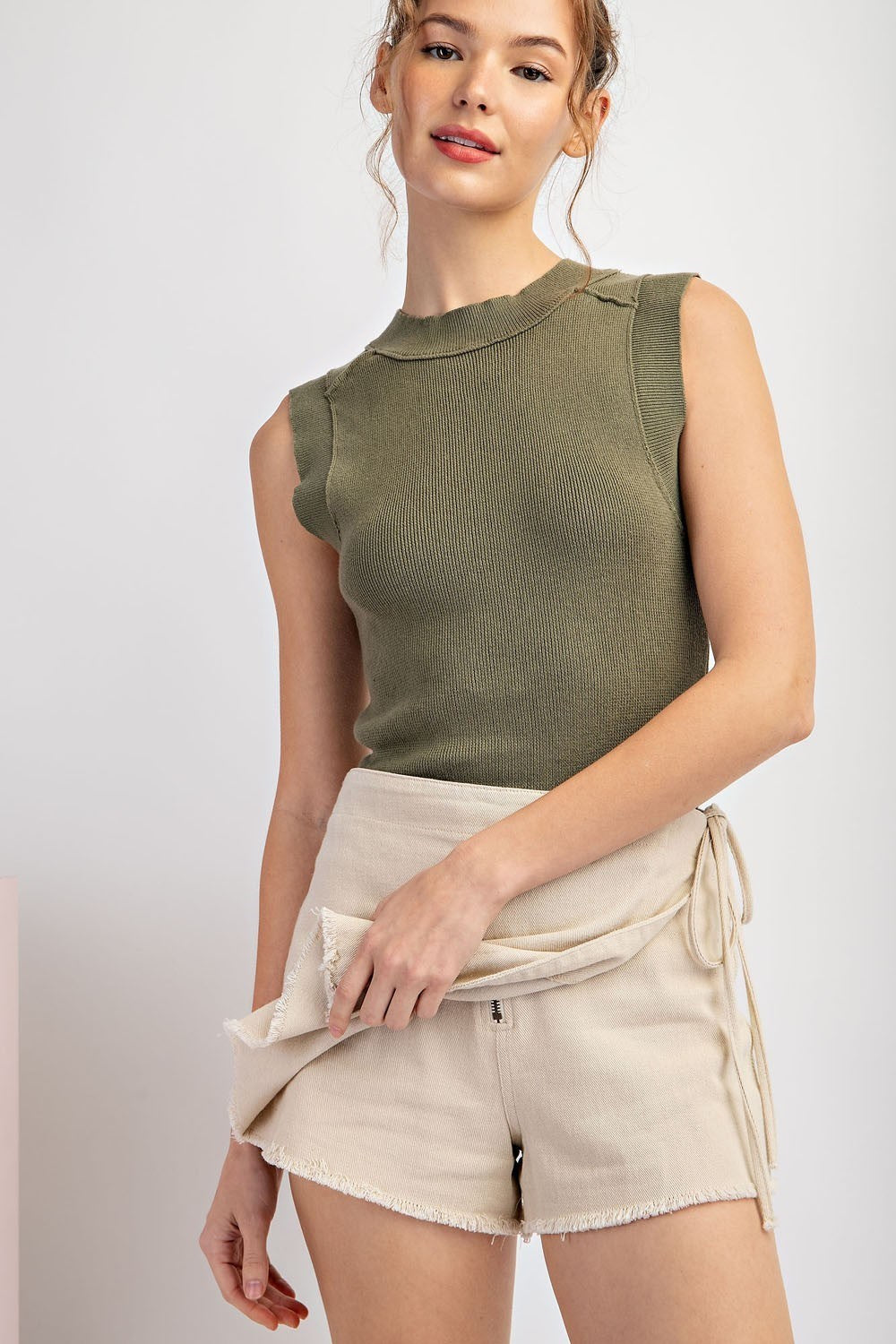 MINERAL WASHED WRAP SHORTS