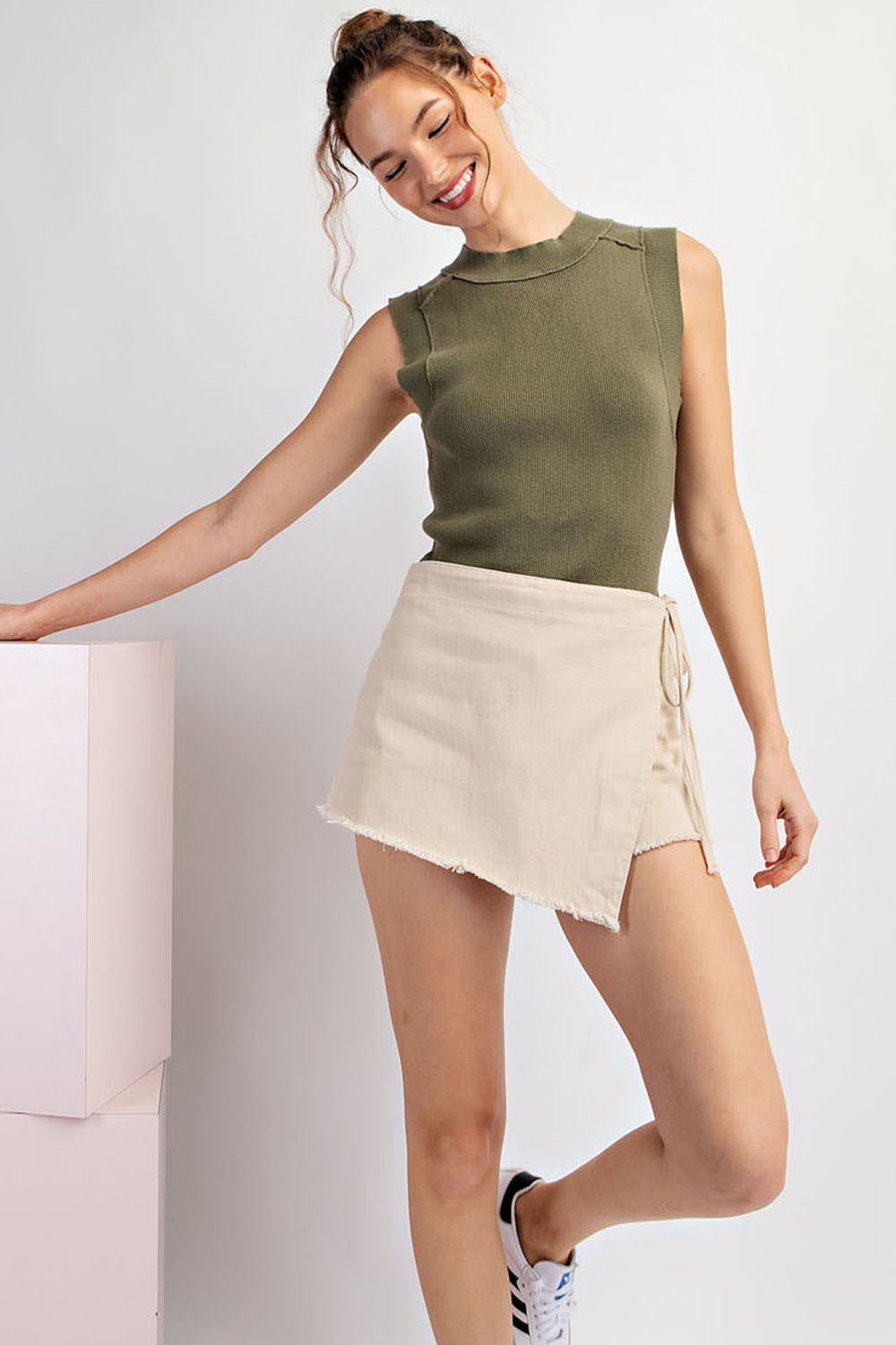 MINERAL WASHED WRAP SHORTS
