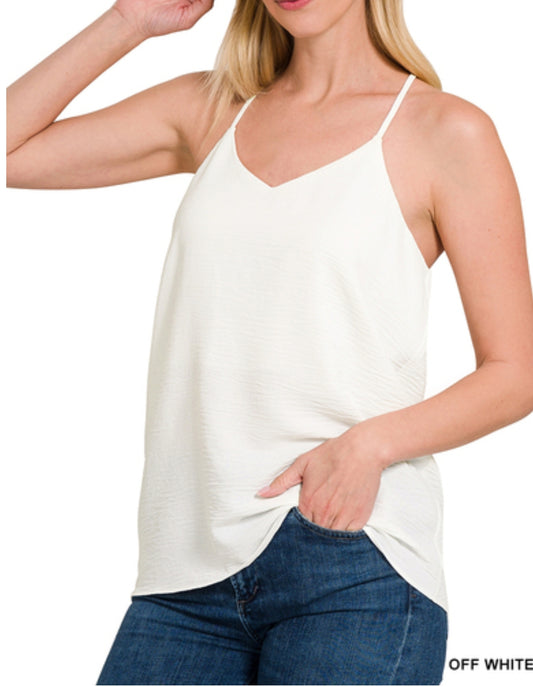 ADJUSTABLE STRAP V-NECK CAMI TOP