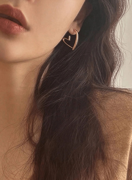 Heart Shaped Hoop Earrings