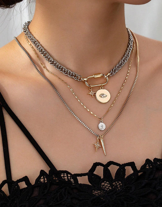 Metal Minimalist Multi-Layer Necklace