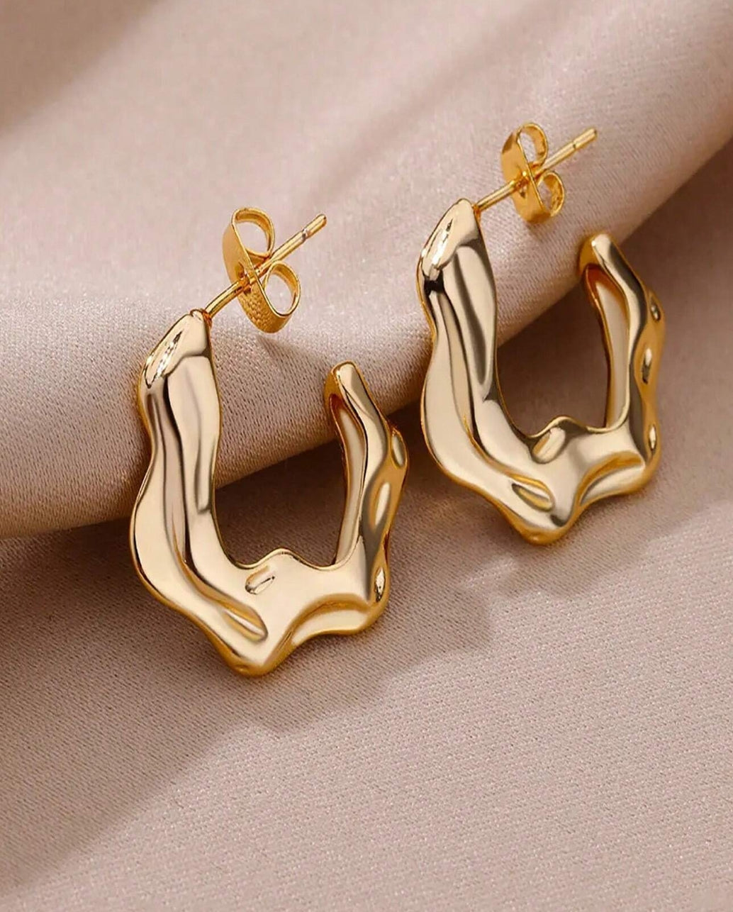 Asymmetric C Shaped Earrings