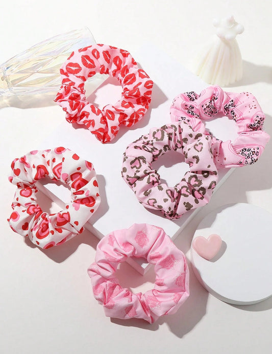 Heart Shaped Hair Scrunchies 1 PC Asst.