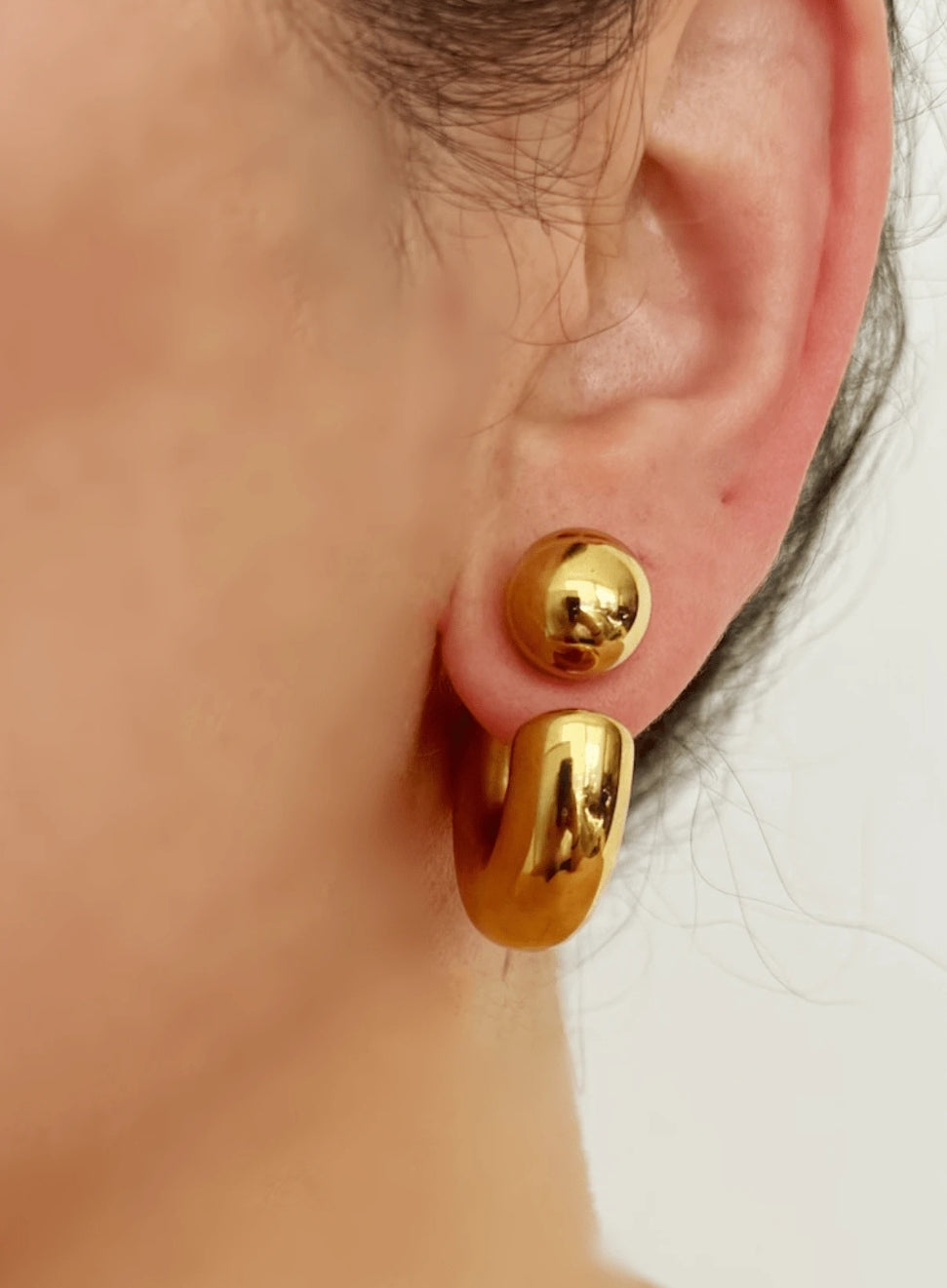 Bohemian Style Stainless Steel Baroque Design Earrings